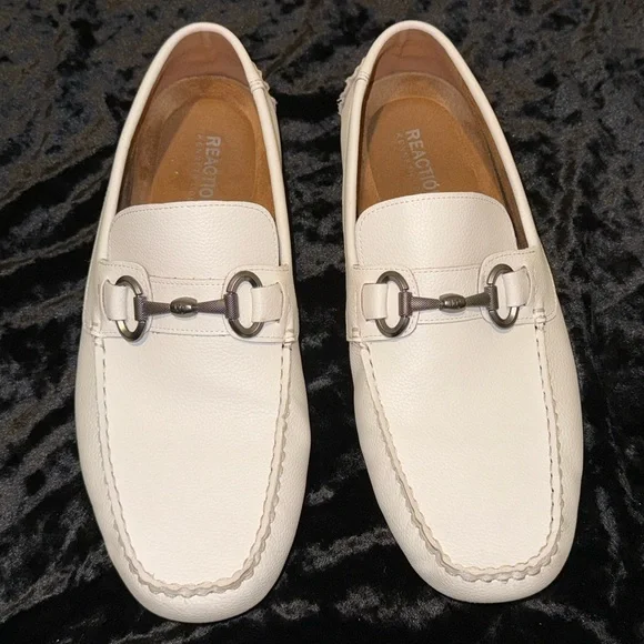 Kenneth Cole White Leather Driving Loafers Kenneth Cole Men driving white leather shoes loafers US 8.5  main image 3